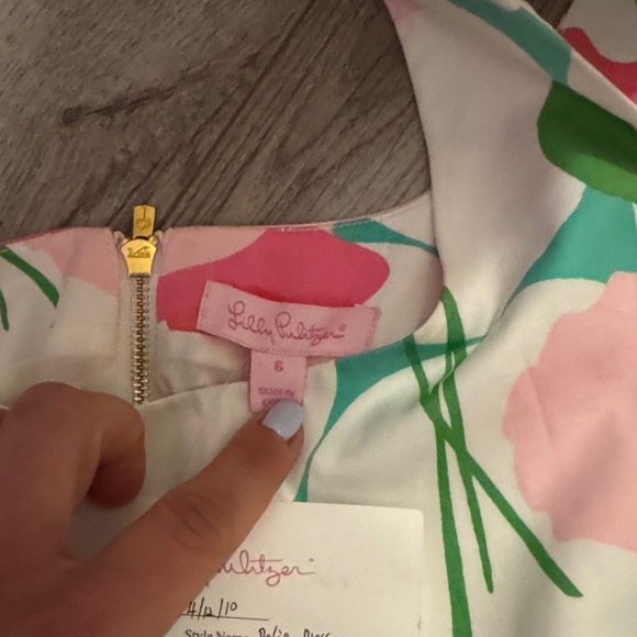 Lilly Pulitzer Pink and Green Floral Dress Sample - Picture 3 of 5